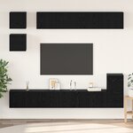 vidaXL Ensemble meuble TV avec étagère Autre avec stockage 8 Pièces Chêne noir