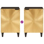 vidaXL Cabinet de salle de bain avec porte Noir et or 38 x 33 x 58 cm