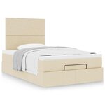 vidaXL Cadre de lit ottoman avec matelas crème 120x200cm tissu