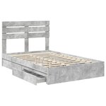 vidaXL Lit de Rangement Gris béton 135 x 190 cm Bois d'ingénierie