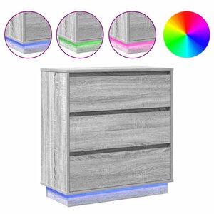 vidaXL Cabinet de chevet Gris 71 x 34 5 x 75 cm Bois d'ingénierie