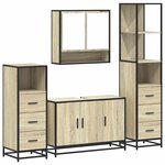 vidaXL Ensemble de meubles de salle de bain 4 Pièces chêne sonoma
