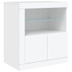 vidaXL Buffet avec lumières LED blanc 181 5x37x67 cm