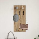 vidaXL Porte-manteau mural chêne artisanal 90 x 40 x 10 cm