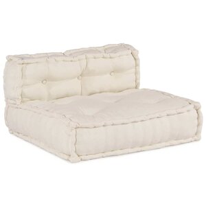 vidaXL Canapé modulaire 4 Pièces Crème tissu