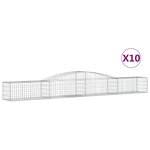 vidaXL Paniers à gabions arqués 10 Pièces 400x50x40/60 cm Fer galvanisé