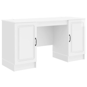vidaXL Bureau Blanc brillant 142 5 x 50 x 75 cm Bois d'ingénierie