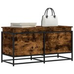 vidaXL Boîte de rangement avec couvercle chêne fumé bois d'ingénierie
