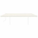 vidaXL Auvent manuel rétractable avec poteaux 6x3 m Crème