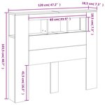 vidaXL Tête de lit à LED chêne sonoma 120x18 5x103 5cm bois ingénierie