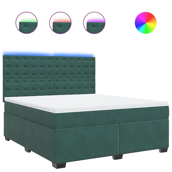 vidaXL Sommier à lattes de lit et matelas Vert foncé 180x200cm Velours