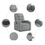 vidaXL Fauteuil inclinable électrique gris clair tissu