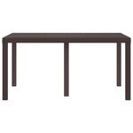 vidaXL Table de jardin pour repas Marron 150 x 100 x 73 cm polyrotin