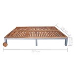 Vidaxl chaise longue 2 places avec coussin acacia solide et acier