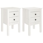 vidaXL Tables de chevet 2 Pièces Blanc 40x35x61 5 cm Bois de pin massif