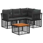 vidaXL Ensemble de canapés d'extérieur 5 pc Noir et Gris foncé
