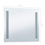 vidaXL Miroir mural à LED pour salle de bains 60x50 cm