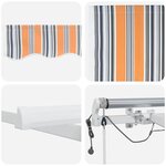 vidaXL Auvent Rétractable Multicolore 450 × 350 cm Tissu  Métal