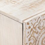 vidaXL Buffet avec porte Blanc 60 x 33 5 x 75 cm Bois de mangue massif