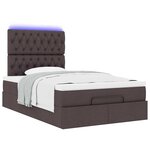 vidaXL Cadre de lit ottoman avec matelas marron foncé 120x200 cm tissu