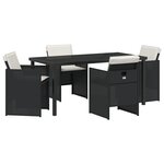 vidaXL Ensemble de jardin 5 pièces avec coussins  noir en rattan synthétique