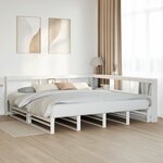 vidaXL Lit bibliothèque sans matelas blanc 180x200 cm bois pin massif
