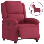 vidaXL Fauteuil inclinable électrique rouge bordeaux velours