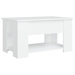 vidaXL Table basse blanc 79x49x41 cm bois d'ingénierie