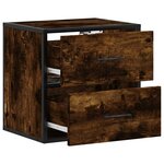 vidaXL Tables de chevet murales 2 Pièces Chêne fumé 40x31x39 5 cm