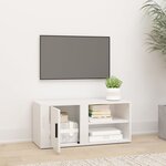 vidaXL Meuble TV Blanc brillant 80x31 5x36 cm Bois d'ingénierie