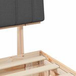 vidaXL Cadre de lit avec tête de lit rembourrée Gris foncé