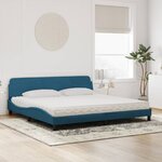 vidaXL Lit avec matelas Dover bleu 200x200 cm velours