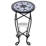 vidaXL Table d'appoint Mosaïque Noir et blanc