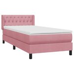 vidaXL Sommier à lattes de lit avec matelas rose 90x220 cm velours