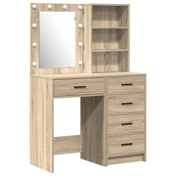 vidaXL Table de Toilette avec tiroir 2 Pièces Marron 50 x 41 x 135 cm