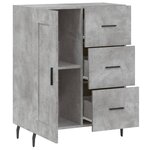 vidaXL Buffet gris béton 69 5x34x90 cm bois d'ingénierie