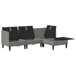 vidaXL Ensemble de meubles pour le salon 4 Pièces Gris foncé Tissu
