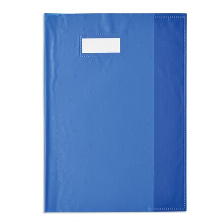Protège-cahier Styl'SMS A4 (21x29,7 cm) pvc 120 avec Porte-étiquette Bleu ELBA
