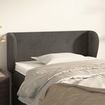 vidaXL Tête de lit avec oreilles Gris foncé 103x23x78/88 cm Velours