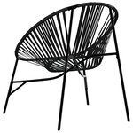 vidaXL Lot de 3 Chaise de jardin noir résine tressée