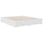 vidaXL Cadre de lit avec tiroir Blanc 200 x 200 cm Bois d'ingénierie