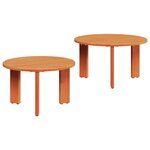 vidaXL Table basse 2 Pièces Brun cire Bois de pin massif