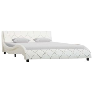 vidaXL Cadre de lit Blanc Similicuir 140 x 200 cm