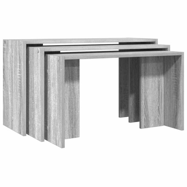 vidaXL Tables gigognes 3 Pièces sonoma gris bois d'ingénierie