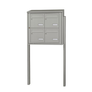 Bloc collectif leabox.com  2x2  grade 3  simple face  Extérieur  fixation sur pieds à sceller   Gris agate RAL 7038 finition brillante