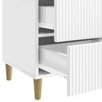 vidaXL Cabinet de chevet avec tiroir Blanc brillant 43 x 41 x 66 5 cm