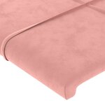 vidaXL Cadre de lit avec tête de lit Rose 200x200 cm Velours