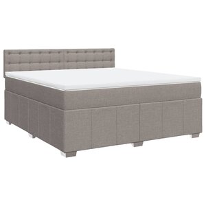vidaXL Sommier à lattes de lit avec matelas Taupe 180x200 cm Tissu