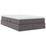vidaXL Lit avec rangement et matelas Gris 120 x 190 cm Simili cuir
