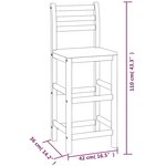 Vidaxl tabourets de bar lot de 8 bois massif d'acacia